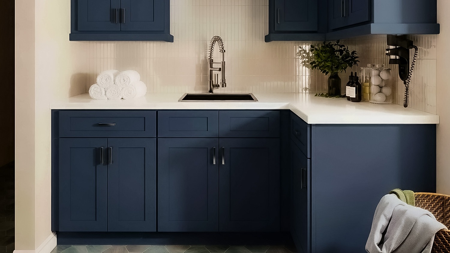 Bayview Blue Shaker Assembled Cabinets | Shop online at Wholesale