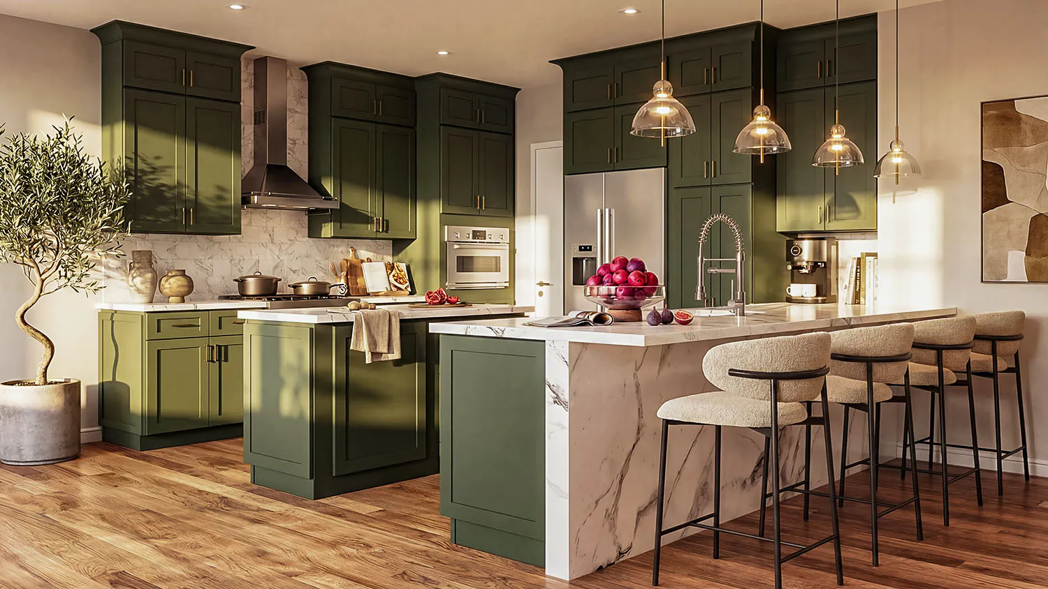 Bayview Green Shaker Cabinets | Shop online at Wholesale Cabinets