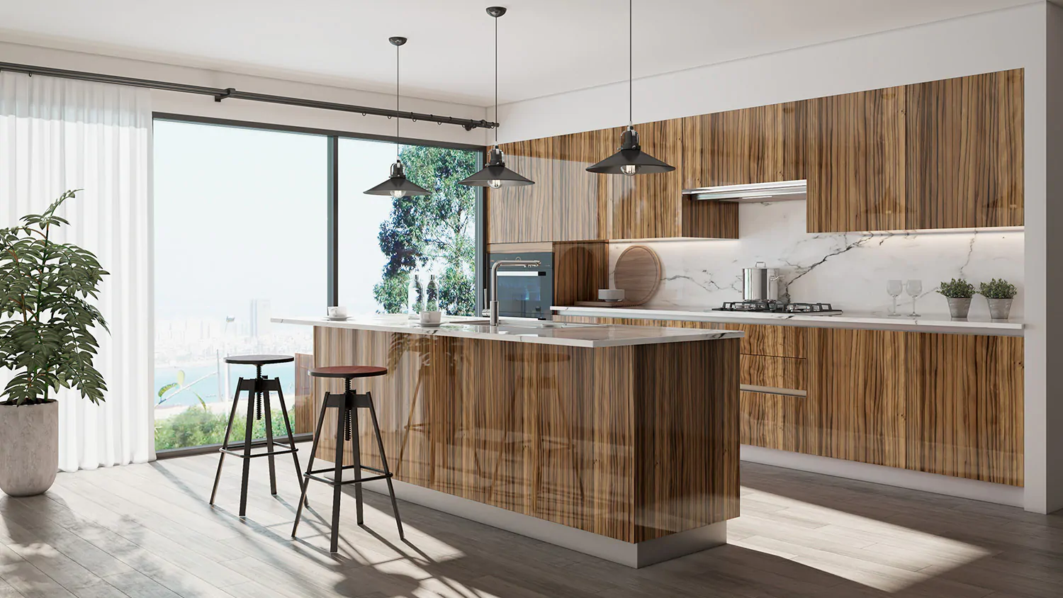 Light Wood Gloss RTA Kitchen Cabinets...