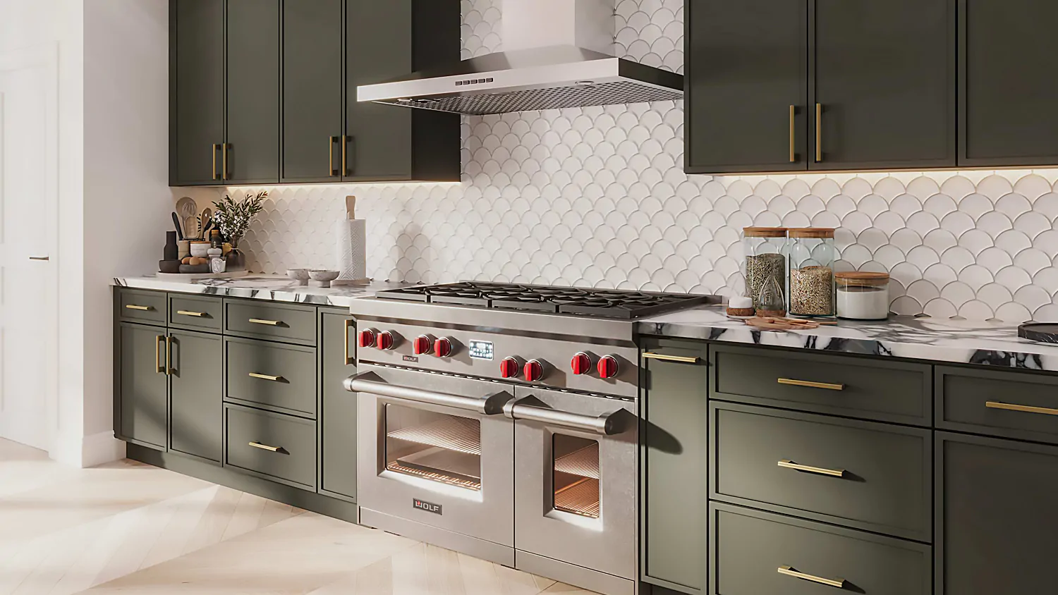 Slim Dark Green Cabinets | Shop online at Wholesale Cabinets