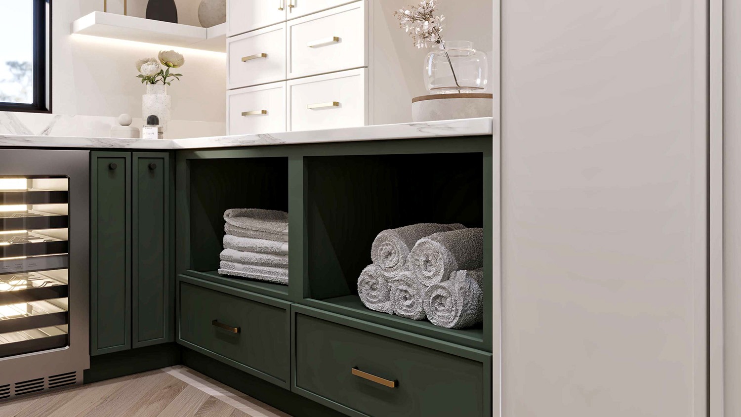 Slim Dark Green Cabinets | Shop online at Wholesale Cabinets
