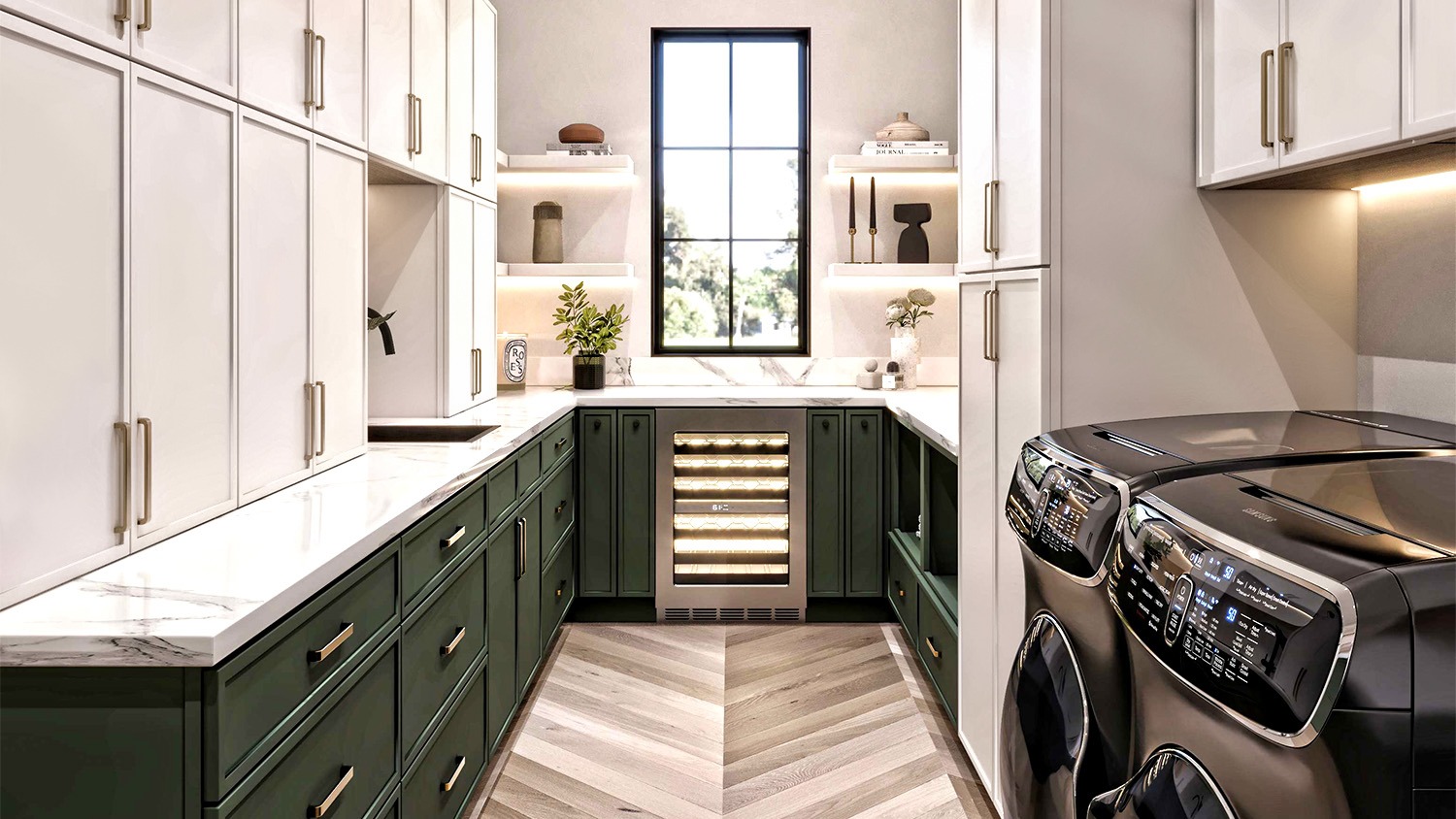 Slim Dark Green Cabinets | Shop online at Wholesale Cabinets