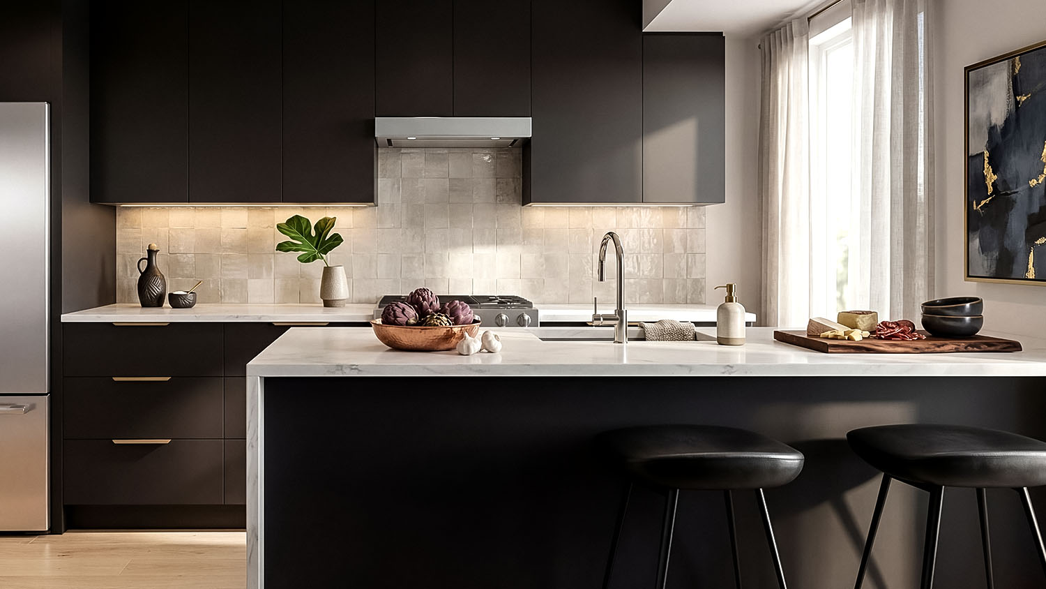 True Black Matte RTA Kitchen Cabinets...